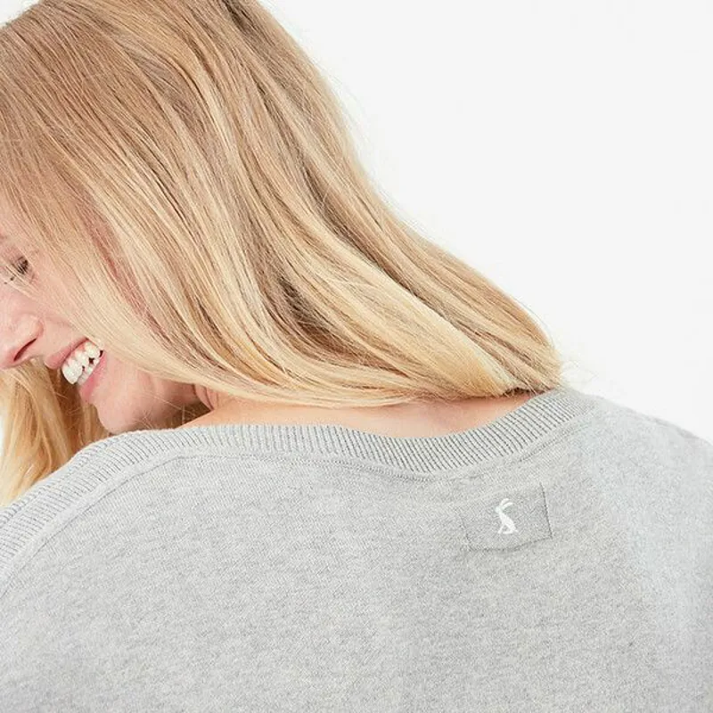 Joules Ladies Vivianna Slash Neck Grey Marl Jumper-1